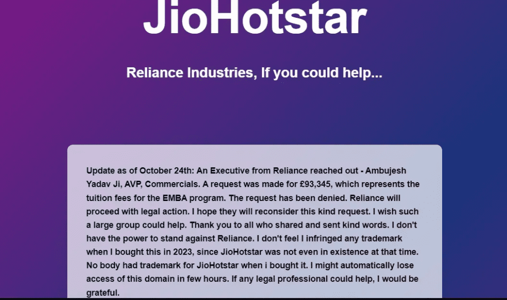 Jio-Hotstar Domain: Jio-Hotstar मर्जर के बाद लड़के ने कर दिखाया कमाल, ऐसी चाल चली कि रिलायंस वाले रह जाएंगे हैरान!