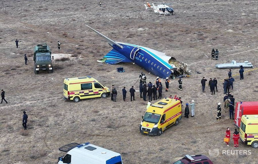 50 Feared Dead in Azerbaijan Airlines Crash Near Aktau Airport in Kazakhstan