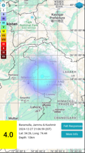 4.1 Magnitude Earthquake Jolts Jammu and Kashmir: Tremors Felt in Baramulla