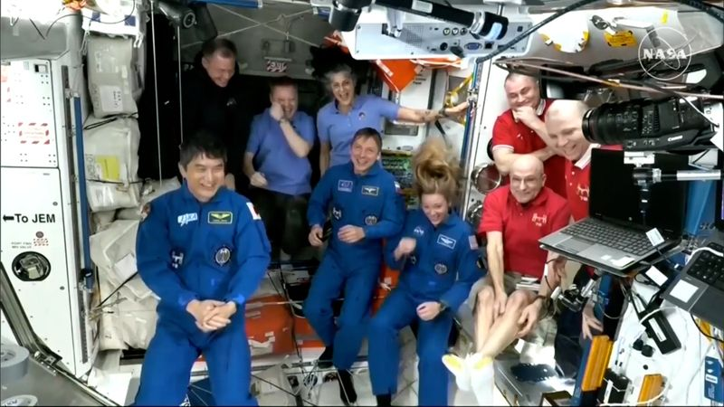 NASA’s Stuck Astronauts Welcome Their Replacements Aboard the International Space Station