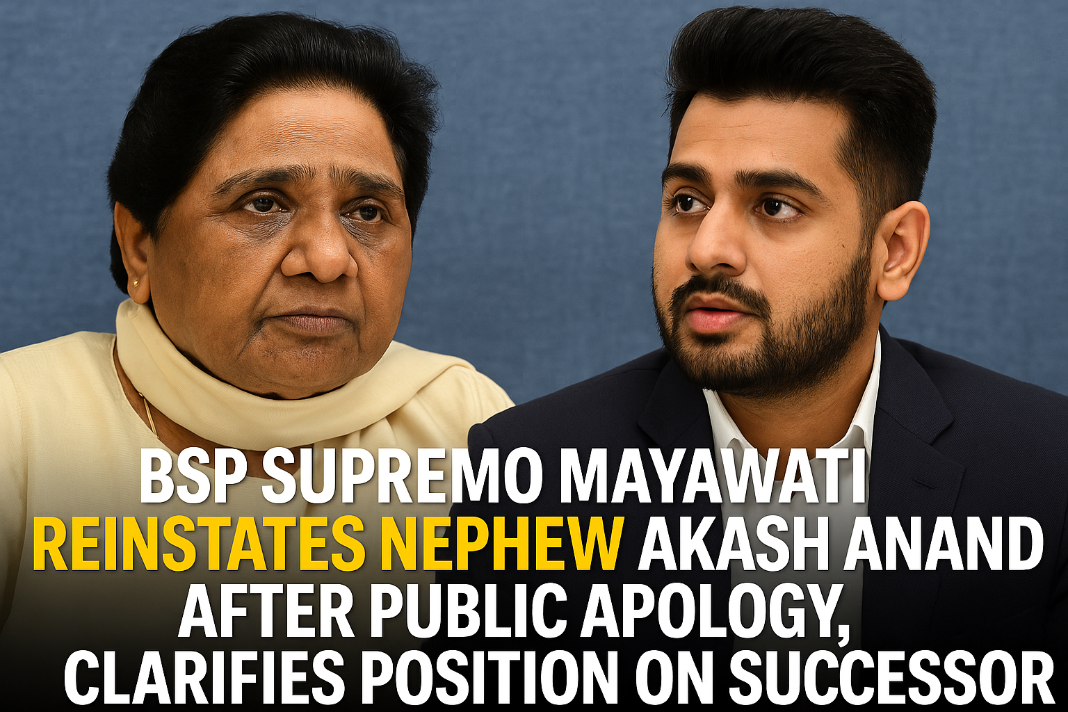 BSP Supremo Mayawati Reinstates Nephew Akash Anand After Public Apology ...