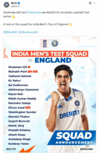 Shubman Gill Appointed New Test Captain of Team India