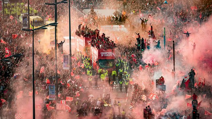 Car rams into gathering of football fans in Liverpool