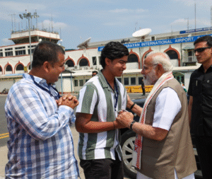 PM Modi Meets Vaibhav Suryavanshi at Patna Airport