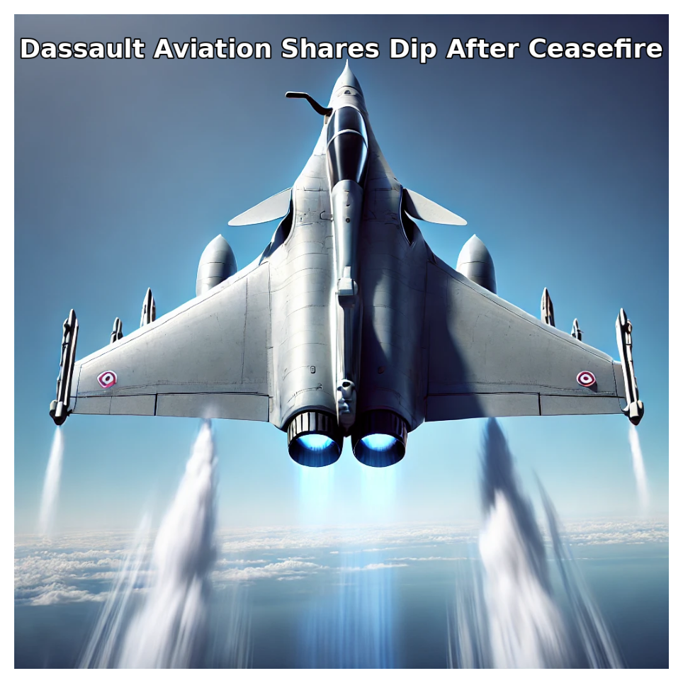 Rafale fighter jet flying at high speed with smoke trails – Dassault Aviation Shares Price news 2025