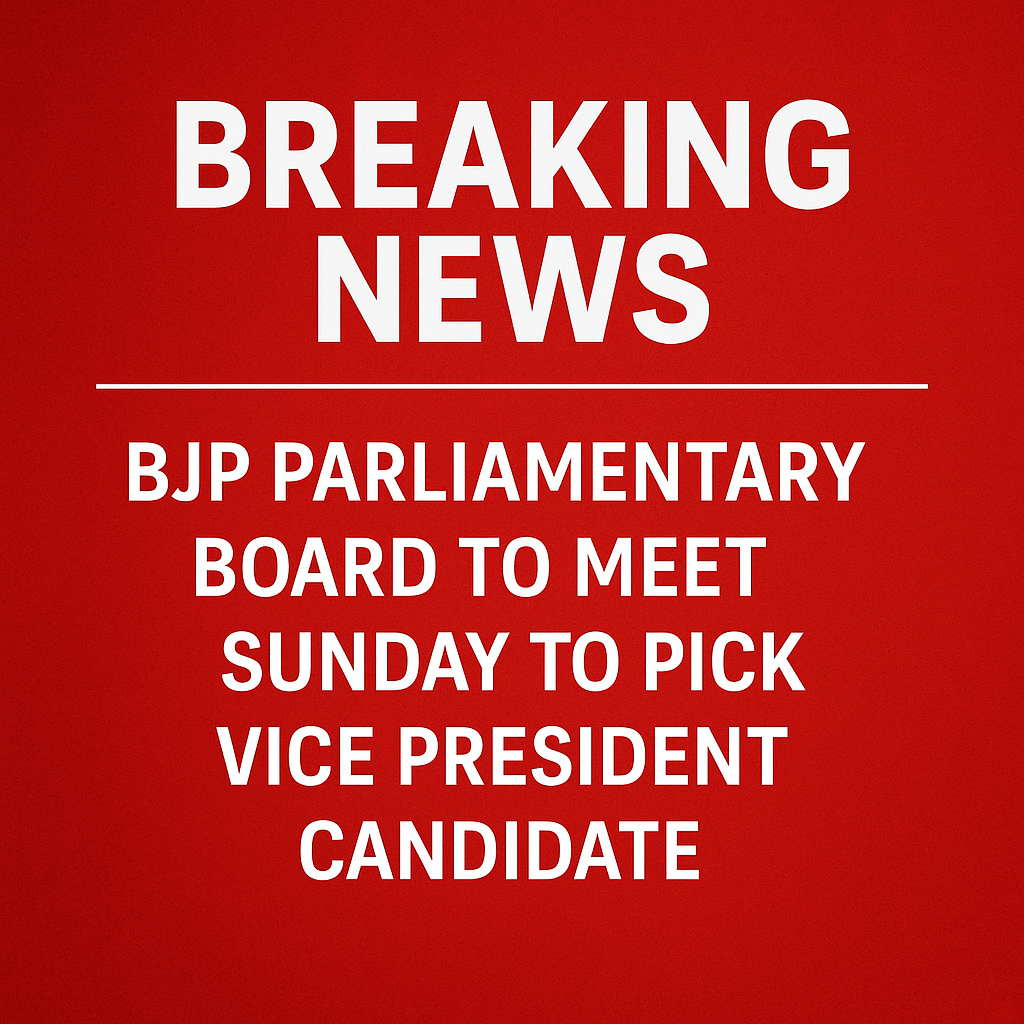 BJP Parliamentary Board to Finalise Vice-Presidential candidate This Sunday