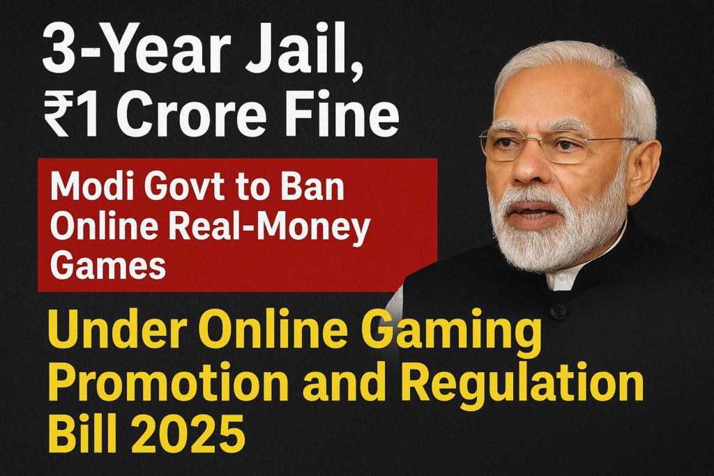 Modi Govt to Ban Online Real-Money Games Under Online Gaming Promotion and Regulation Bill 2025