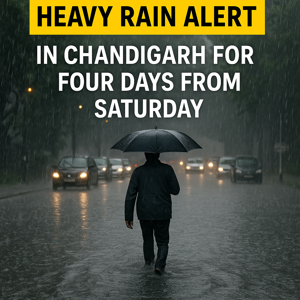 Chandigarh Heavy Rain Alert: City Set for Four Days of Showers