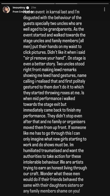 Mouni Roy Harassment in Haryana: Actor Shares Distressing Experience at Karnal Event