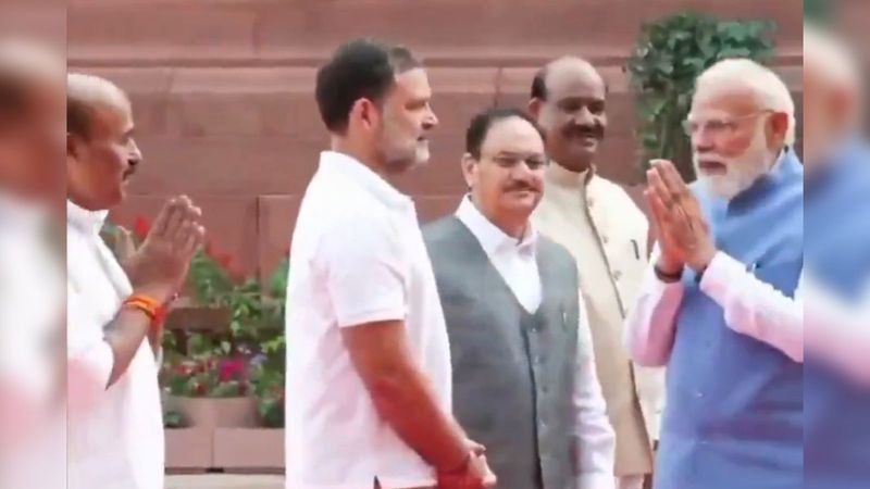 Narendra Modi and Rahul Gandhi Share Rare Conversation in Parliament, Video Goes Viral